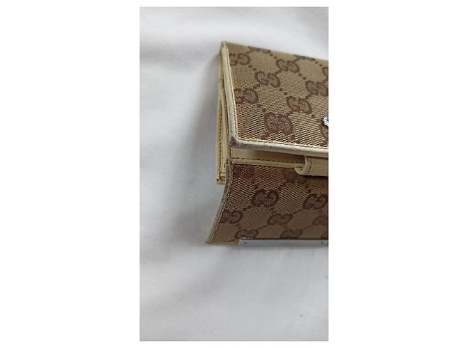 Portafoglio Gucci Monogramma e Pelle Beige - vista 7