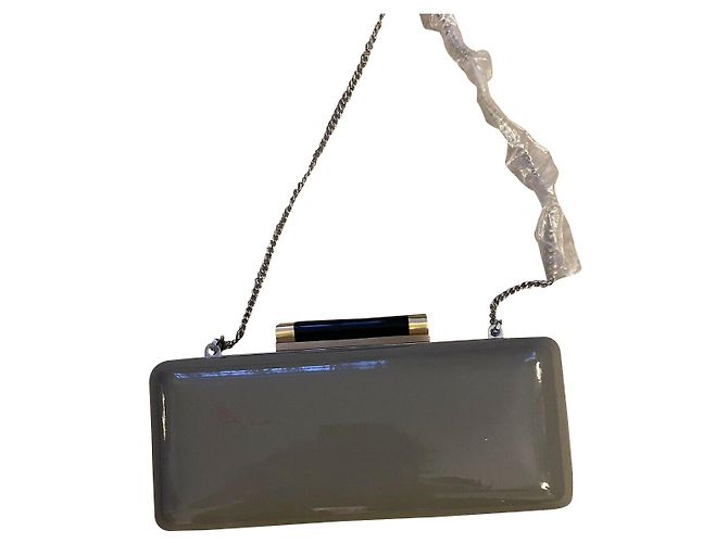 Diane Von Furstenberg DvF Tonda clutch grande Nero Argento Grigio - vista 2