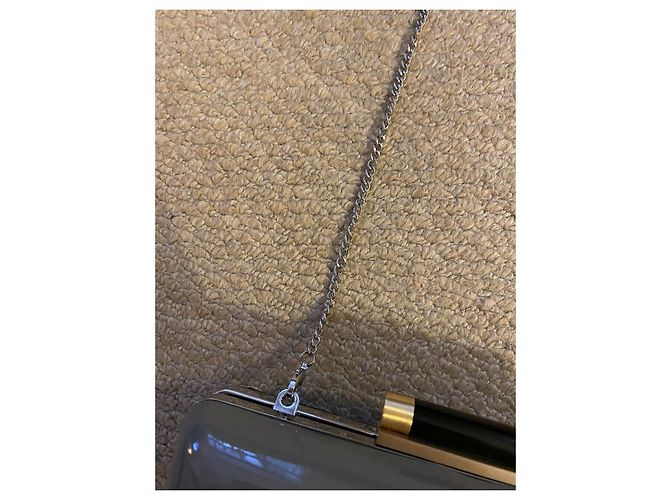 Diane Von Furstenberg DvF Tonda clutch grande Nero Argento Grigio - vista 4