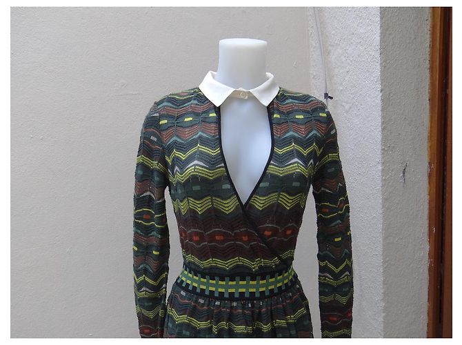 M Missoni Kleid Grün aus Wolle Größe 36 Mehrfarben - Ansicht 2