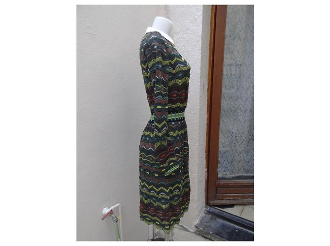 M Missoni Kleid Grün aus Wolle Größe 36 Mehrfarben - Ansicht 4