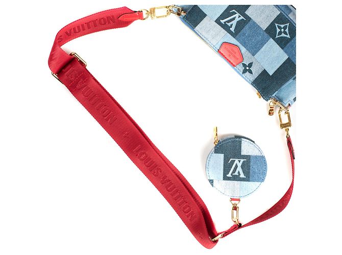 Multi Pochette Multi-Pochette Edición limitada Louis Vuitton en Denim, ¡Nueva condición! Roja Azul - vista 11