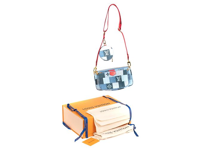Multi Pochette Multi-Pochette Edición limitada Louis Vuitton en Denim, ¡Nueva condición! Roja Azul - vista 14