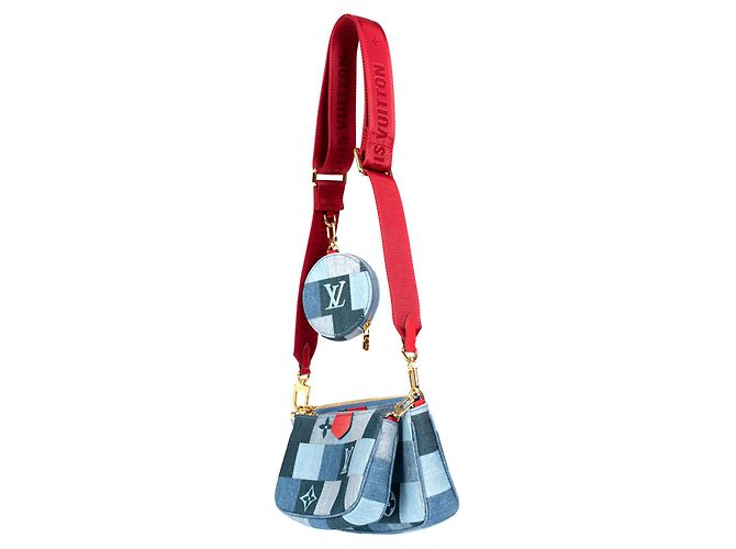 Multi Pochette Multi-Pochette Edición limitada Louis Vuitton en Denim, ¡Nueva condición! Roja Azul - vista 3