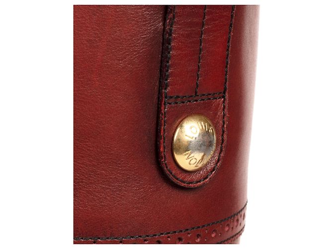 Stivali da equitazione Louis Vuitton in cammello bicolore e pelle di vitello bordeaux - vista 8