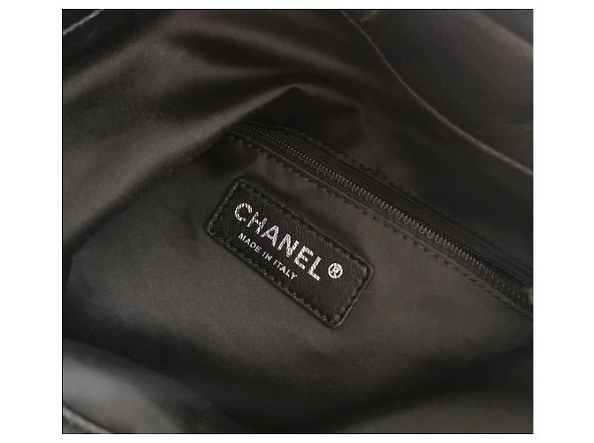 Borsa shopping shouder con paillettes Chanel Nero Argento - vista 4