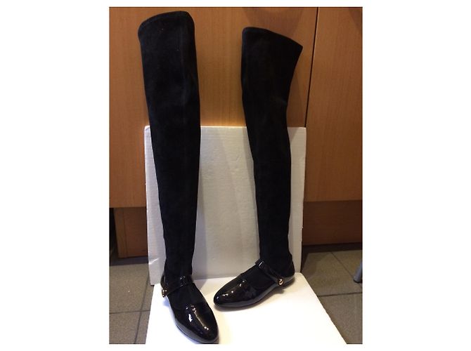 Botas Altas Stella Luna de Charol y Ante Negro - vista 10