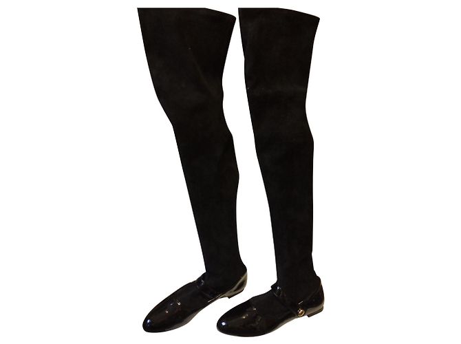 Botas Altas Stella Luna de Charol y Ante Negro - vista 2