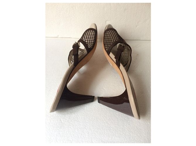 Mule con tacco Ballin marroni in pelle e scamosciato 37 - vista 4