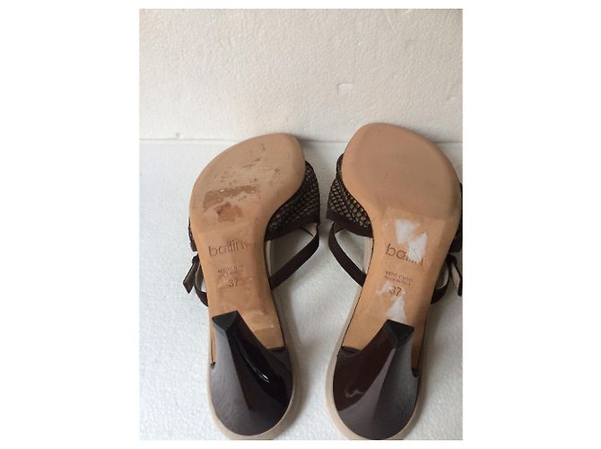 Mule con tacco Ballin marroni in pelle e scamosciato 37 - vista 5