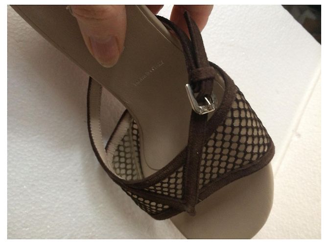 Mule con tacco Ballin marroni in pelle e scamosciato 37 - vista 7