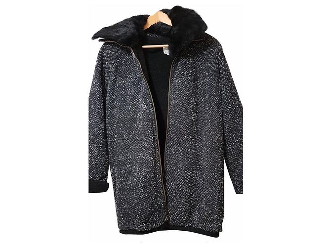 Autre Marque Beslava Tweedjacke grau meliert oversize Mehrfarben - Ansicht 3