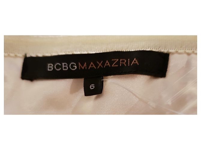 Bcbg Max Azria Seiden Kleid trägerlos Eggshell Aus weiß - Ansicht 2