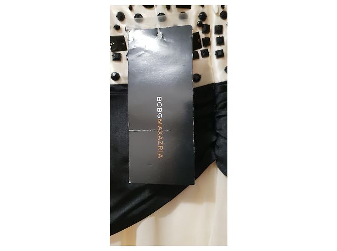 Bcbg Max Azria Seiden Kleid trägerlos Eggshell Aus weiß - Ansicht 3