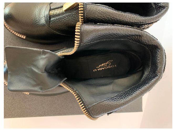 Stivaletti Tosca Blu in pelle nera 36 Nero - vista 3