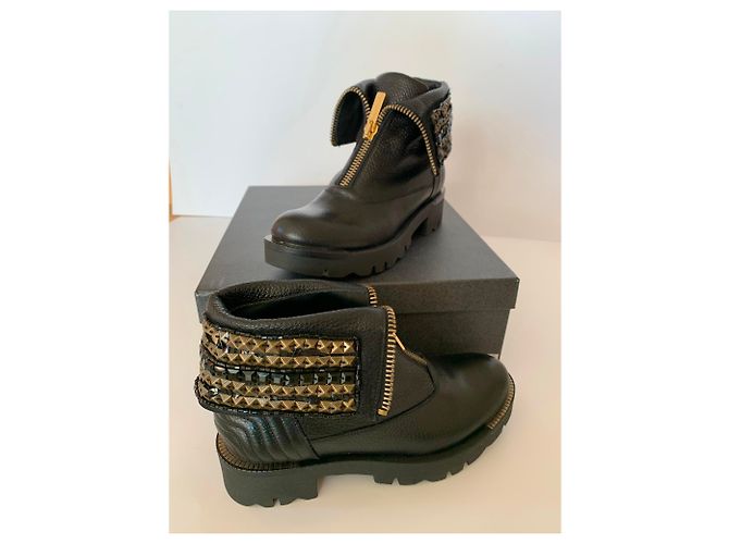 Stivaletti Tosca Blu in pelle nera 36 Nero - vista 6