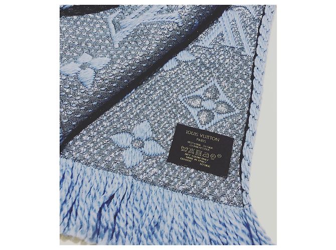 Sciarpe Louis Vuitton logomania shine Blu - vista 3
