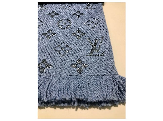 Sciarpe Louis Vuitton logomania shine Blu - vista 4