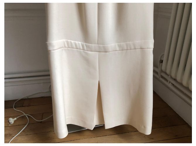 Cacharel Baumwollkleid Creme kurze Ärmel Aus weiß - Ansicht 4