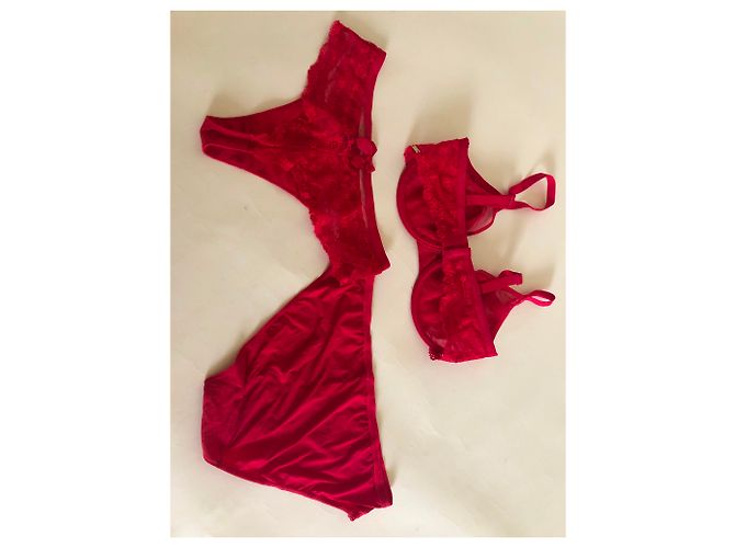 Autre Marque Conjunto de lencería Chantelle Rojo Lycra Roja - vista 5