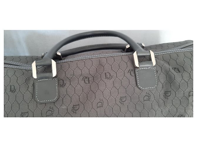 Borsa Boston Christian Dior grigio scuro pelle e tela Grigio antracite - vista 4