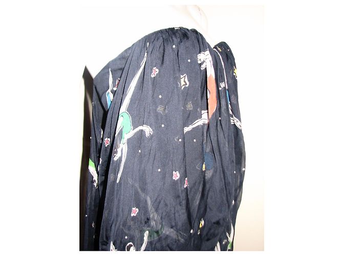 Vestido de seda con corsé azul Matthew Williamson Multicolor - vista 5