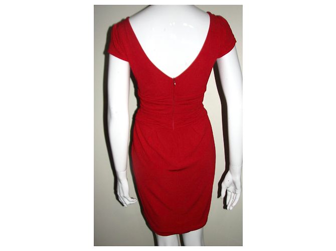 Vestido rojo con drapeado Moschino Cheap And Chic Roja - vista 3
