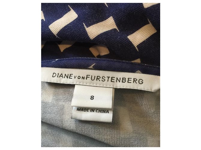 Diane Von Furstenberg DvF Callista Seidenwickelkleid Weiß Blau - Ansicht 6