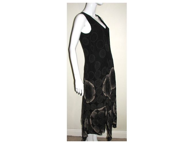 Max Mara Vestido asimétrico de seda. Negro Crudo - vista 2