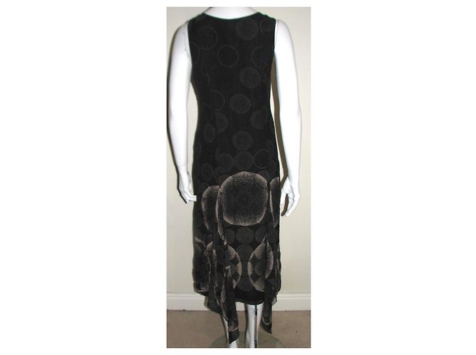 Max Mara Vestido asimétrico de seda. Negro Crudo - vista 3