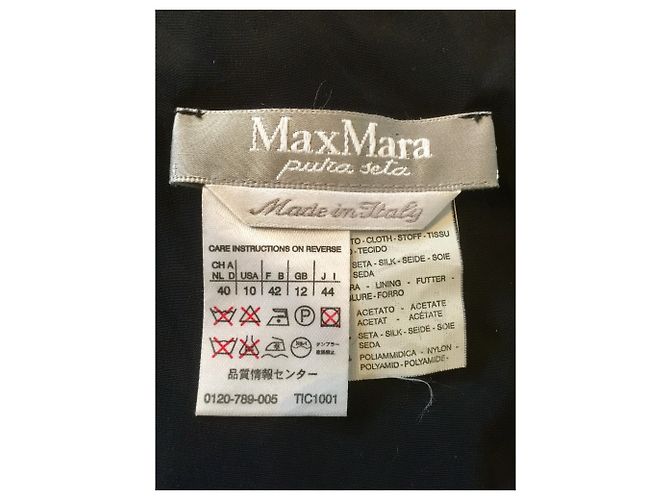 Max Mara Vestido asimétrico de seda. Negro Crudo - vista 4