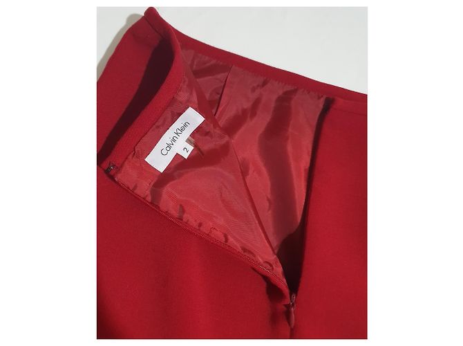 Falda de lana roja Calvin Klein - vista 3