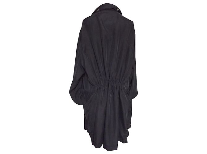Alexander McQueen Gabardina de seda negra Negro - vista 2