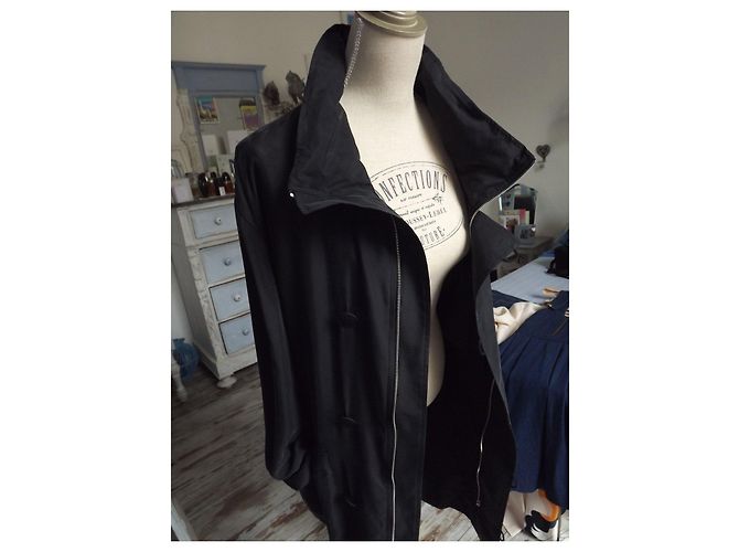 Alexander McQueen Gabardina de seda negra Negro - vista 3