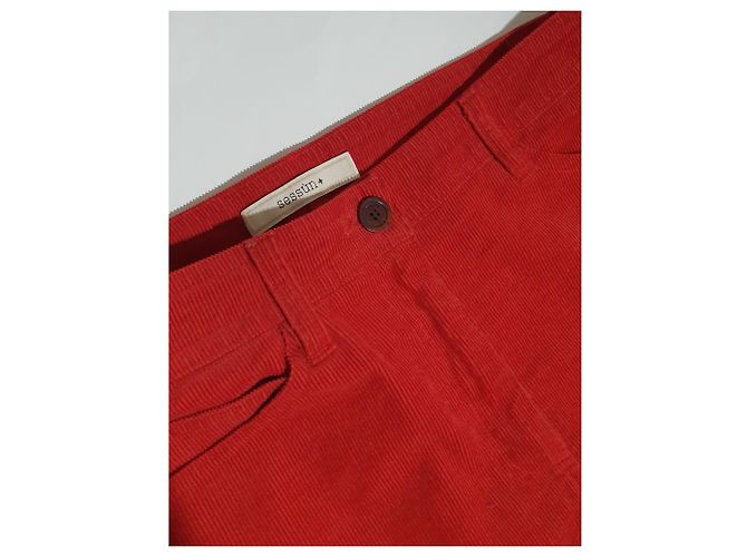 Gonna Sessun in cotone rossa Rosso - vista 3