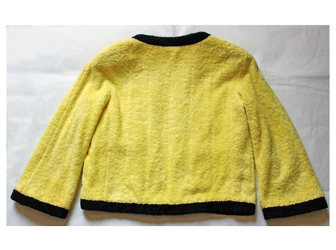 Wunderschöne Chanel Boutique Terry Stoffjacke Gelb - Ansicht 2