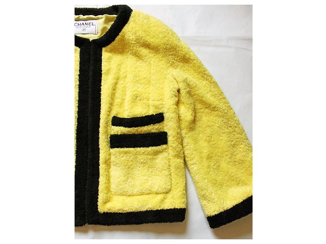 Wunderschöne Chanel Boutique Terry Stoffjacke Gelb - Ansicht 5