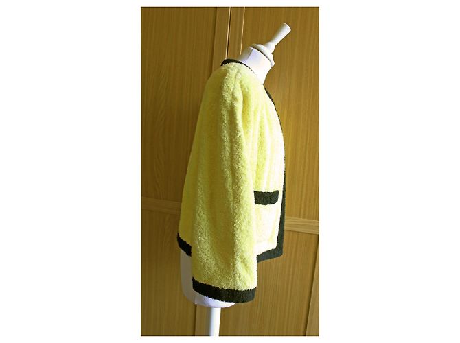 Wunderschöne Chanel Boutique Terry Stoffjacke Gelb - Ansicht 7