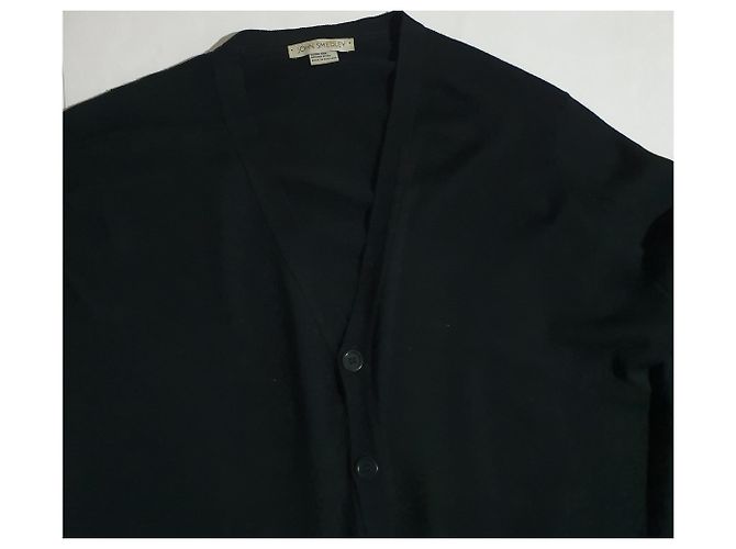 Cardigan in lana nero John Smedley XL - vista 2