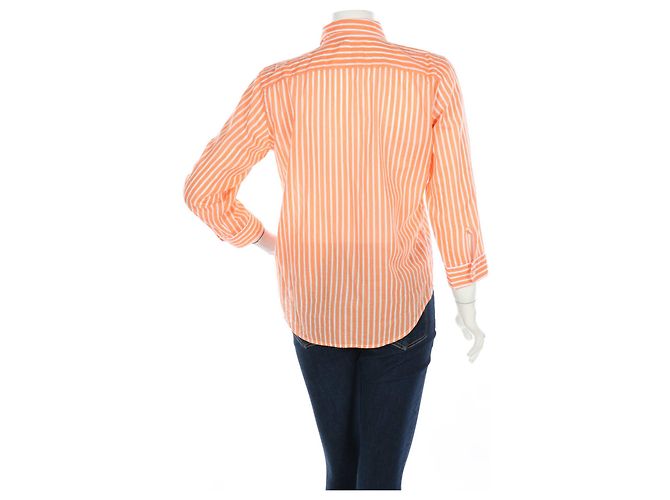Camicia a righe Ralph Lauren in cotone arancione e bianca Bianco - vista 2