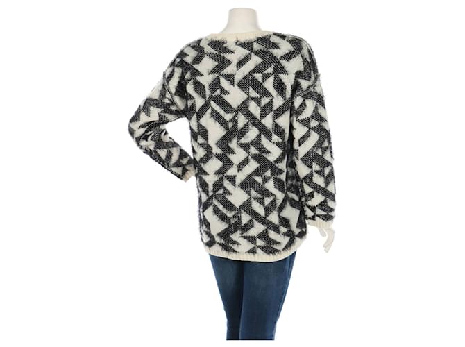 Noa Noa Pullover Schwarz Weiß Wolle - Ansicht 2