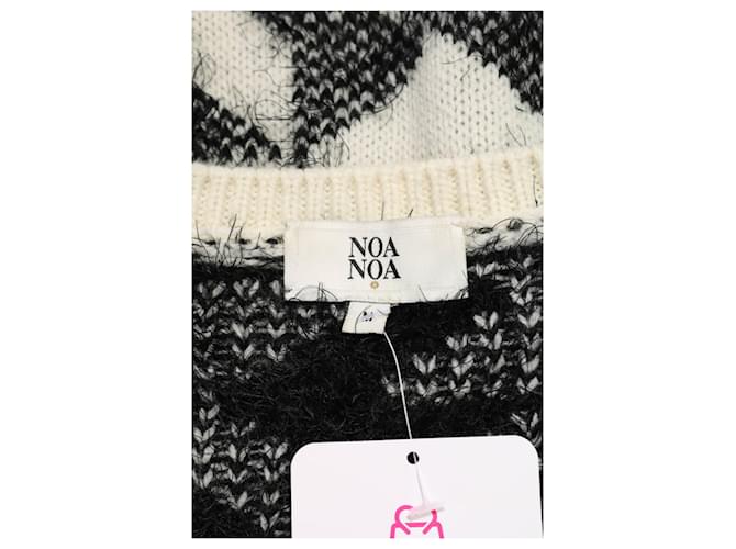 Noa Noa Pullover Schwarz Weiß Wolle - Ansicht 3