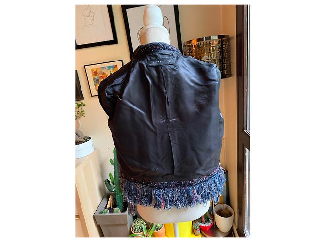 Zara short jacket cotton multi color Multiple colors - view 7