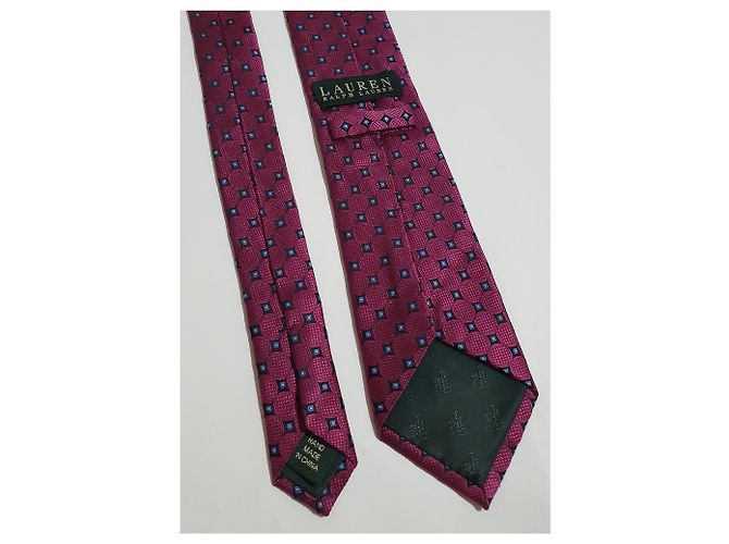 Cravatta Ralph Lauren in seta rosa multicolore - vista 3