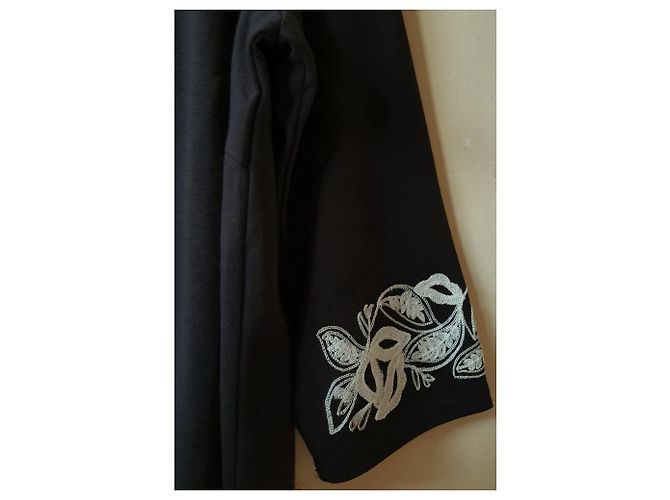 Bob Mackie schwarze Strickjacke mit Stickereidetails XL - Ansicht 3