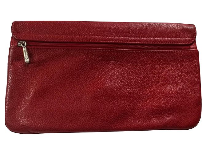 Clutch Longchamp Foulonné em couro vermelho - vista 2