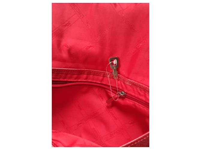 Clutch Longchamp Foulonné em couro vermelho - vista 3