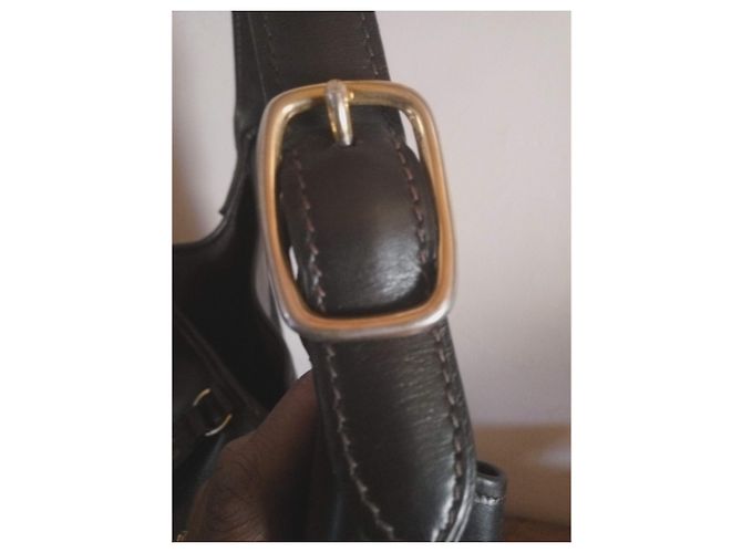 Borsa a mano Hermès Trim in pelle marrone - vista 2