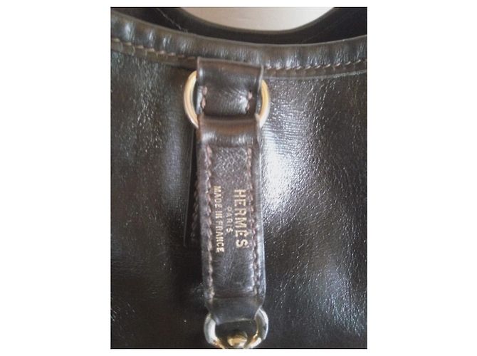 Borsa a mano Hermès Trim in pelle marrone - vista 4