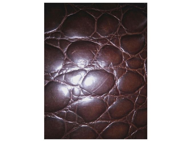 Borsa Furla in pelle di coccodrillo marrone Marrone scuro - vista 5